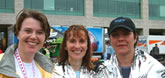 Karen, Janet, and Vera made it through 21km and rain